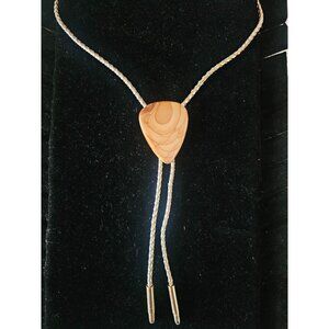 Bruneau Jasper cabachon bolero tie gold silver leather‎ strap.